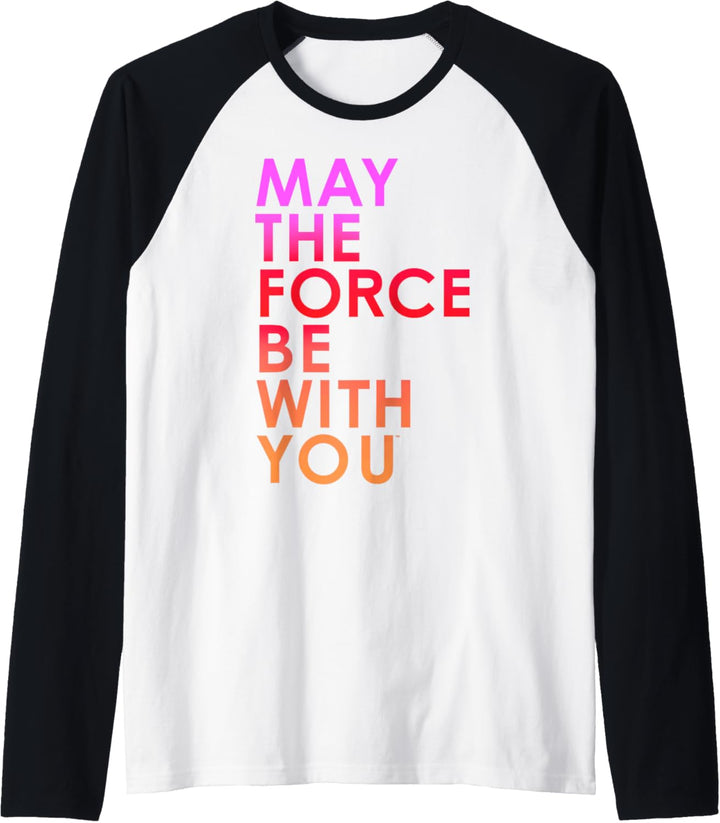 Star Wars Last Jedi Gradient May the Force Raglan