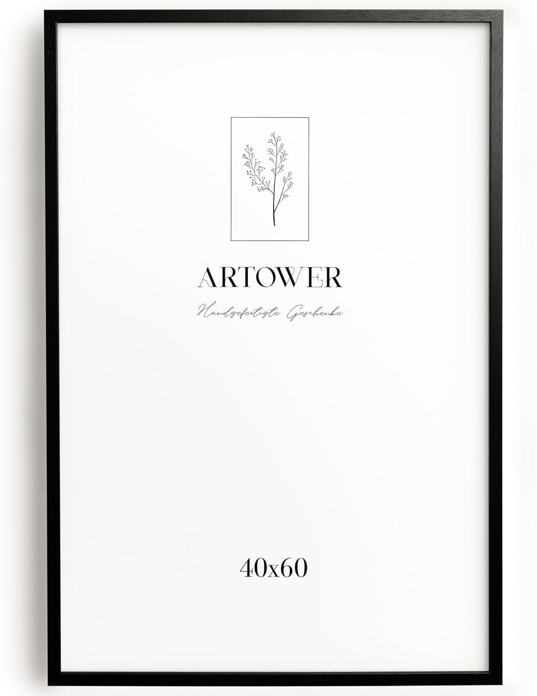 Bilderrahmen für 40 x 60 cm Schwarz Holz Dünner Rahmen | Posterrahmen Gross Collage | Picture Frame