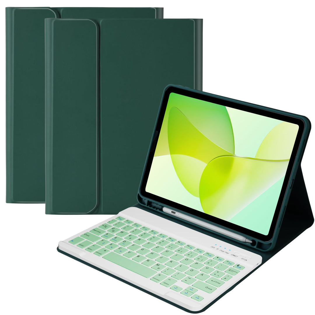 Tastatur Hülle für iPad Air 5 Gen 2022/iPad Air 4 Gen 2020 10.9'', Schutzhülle mit Stifthalter & Aut