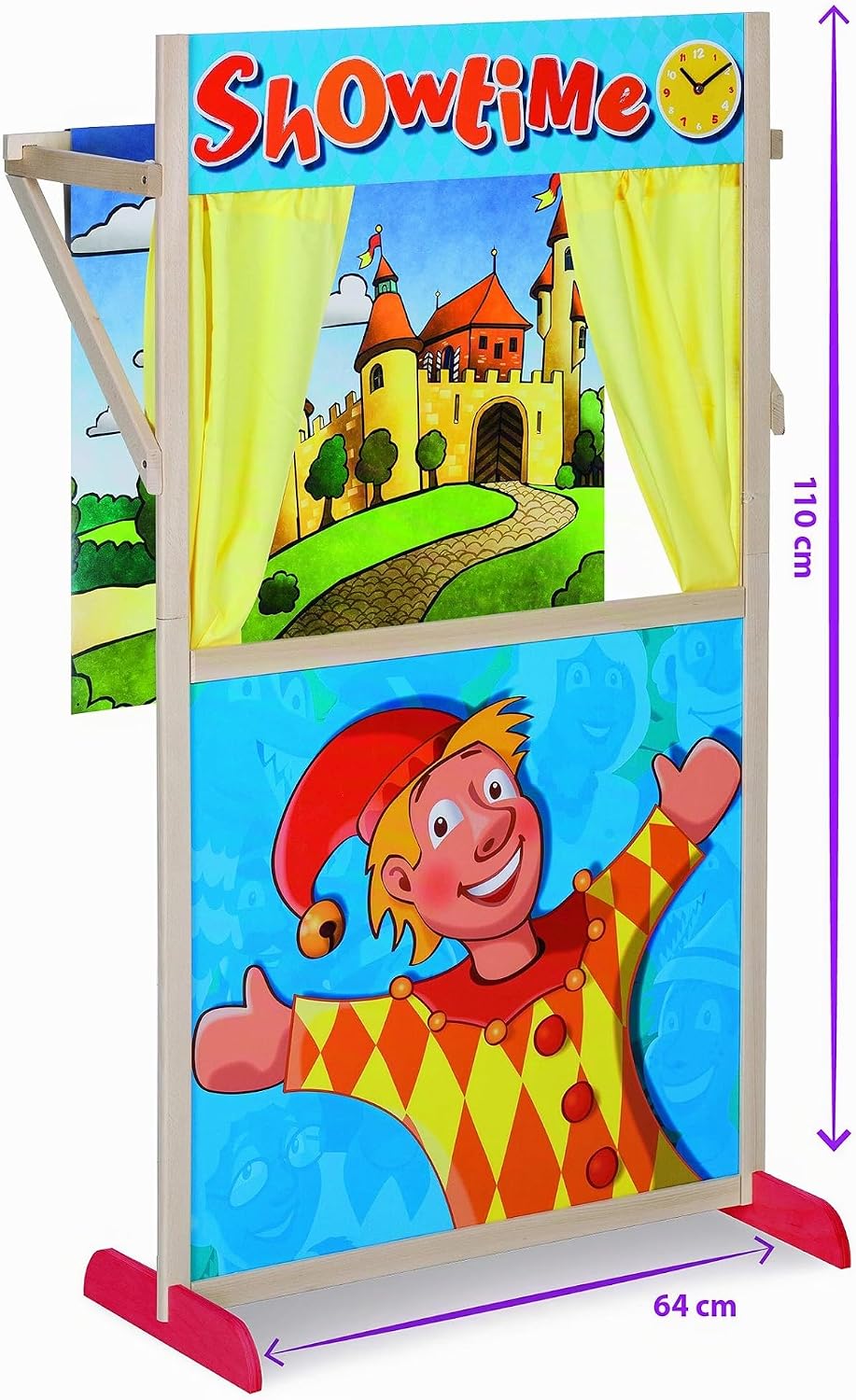 Eichhorn 100002586 - Stand-Kasperltheater 27,5x64x110cm, Zwei tauschbare Hintergründe, teilmontiert,