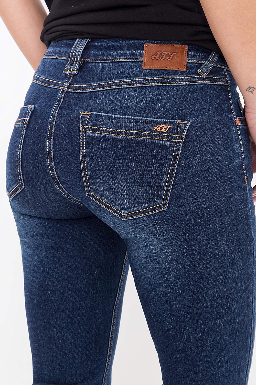 ATT Jeans Damen Basic Jeans | Slim Fit | 5 Pocket Jeans | Waschung Belinda 32W / 32L Darkblue, 32W /