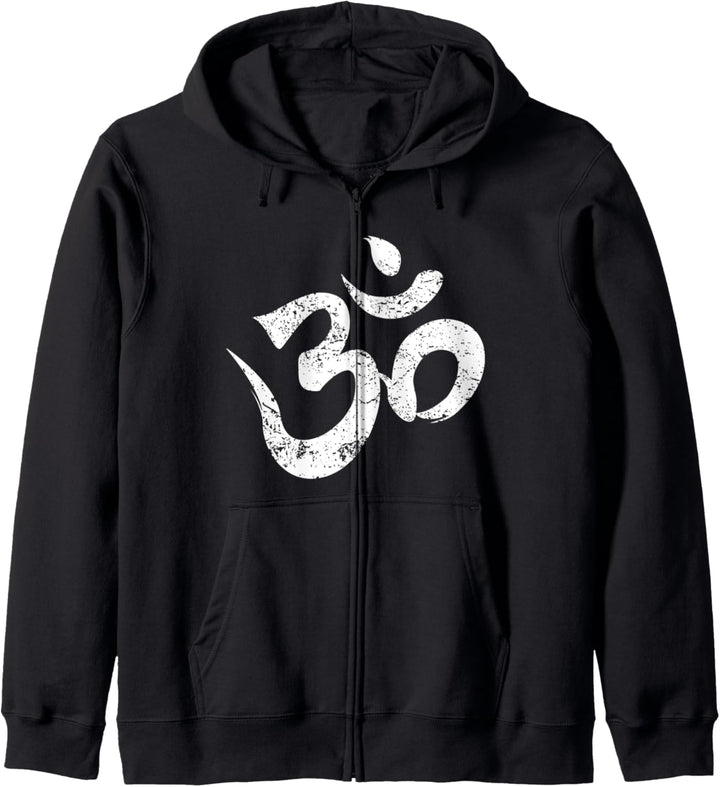 Gealtertes Om Meditation Spirituelles indisches Yoga-Symbol OM Kapuzenjacke