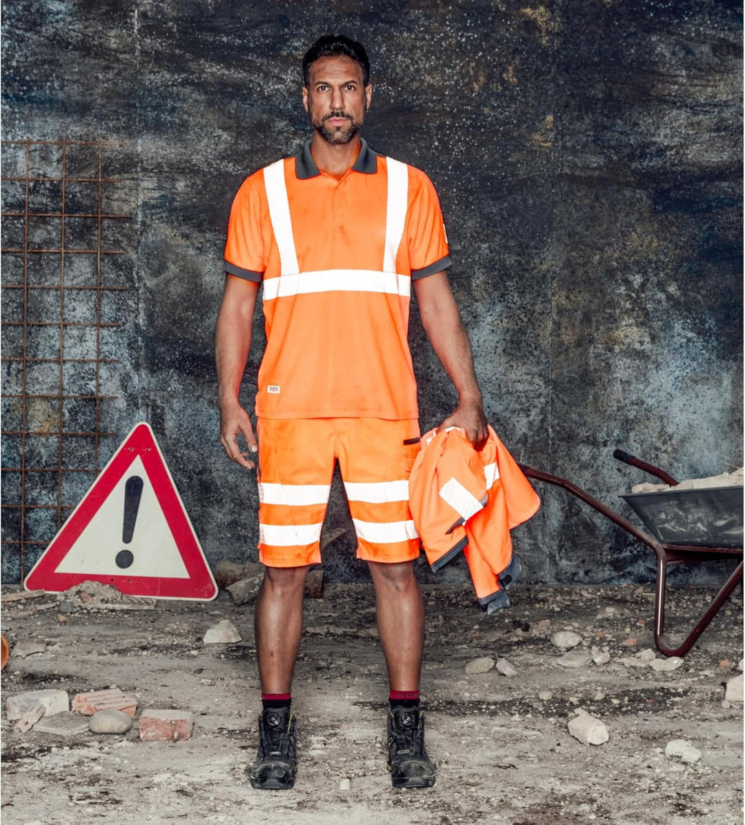 WÜRTH MODYF Warnschutz Poloshirt Neon EN 20471 2 5XL Orange Anthrazit, 5XL Orange Anthrazit
