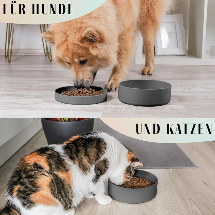 ne&amp;no® Silikon Hundenapf 1200 ml mit Deckel für kleine und mittelgrosse Hunde | im Kühlschrank luftd