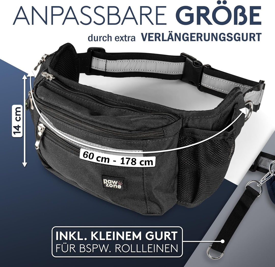 PAWZONE® Futterbeutel Hunde - Leckerlibeutel für Hunde - Bauchtasche für Hunde Zubehör - Leckerlitas