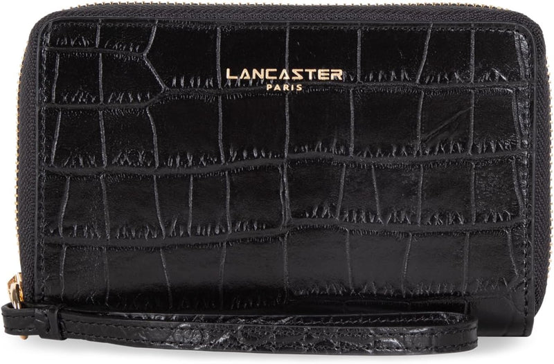 Lancaster Unisex Erwachsene Exotic Croco Cn Reisezubehör-Brieftasche, Schwarz