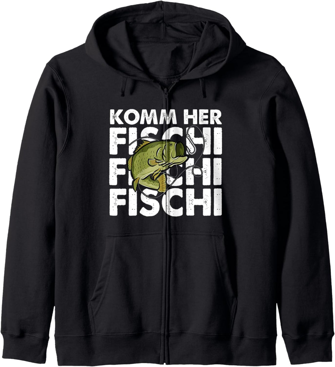 Komm Her Fischi Fischi Angeln Angler Petri Heil Geschenkidee Kapuzenjacke