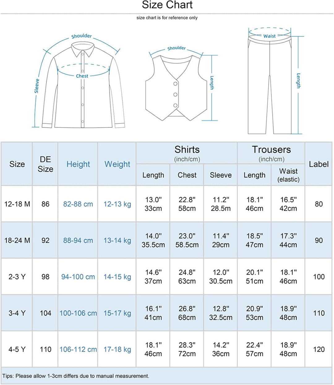 mintgreen Baby Anzug Junge, 3 Stück Gestreift Outfit Hochzeit Gentleman Kleiderset Lange Ärmel Hemd