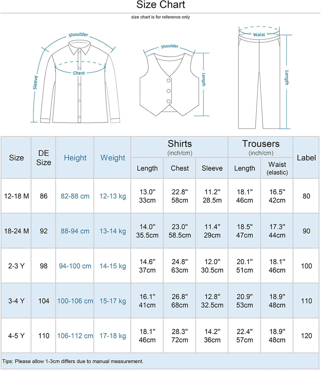 mintgreen Baby Anzug Junge, 3 Stück Gestreift Outfit Hochzeit Gentleman Kleiderset Lange Ärmel Hemd