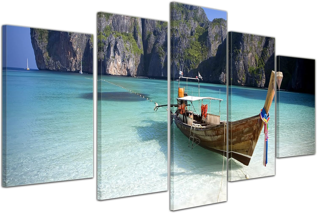 Bilderdepot24 Bild auf Leinwand | Maya Bay, Koh Phi Phi Ley - Thailand in 100x50 cm mehrteilig als W