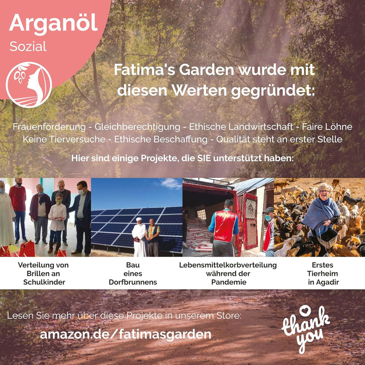 Fatima's Garden Argan- & Grünteeöl - Anti-Aging Feuchtigkeitscreme, 100ml Arganöl mit grünem Tee 100