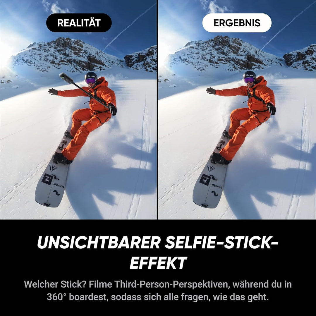 Insta360 X5 Snowboard-Bundle - wasserdichte 8K 360°-Kamera, Unsichtbarer Selfie-Stick-Effekt, Spitze