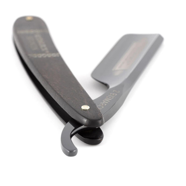 DOVO Rasiermesser Bismarck - Carbonstahl Rasiermesser - 6/8 Zoll - Rundkopf - Spitzrücken - ganzer H