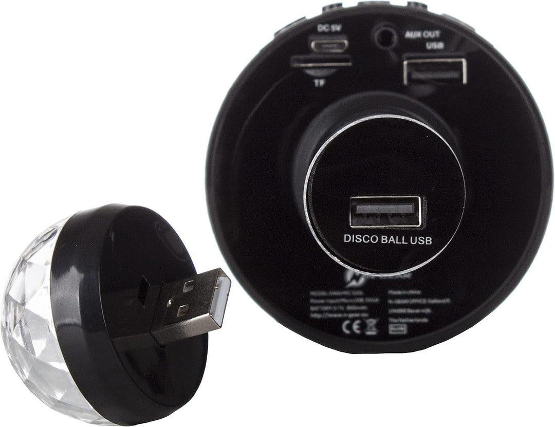 NGEAR SingMic S20L Bluetooth Karaoke Mikrofon mit 10W Max Leistung, 2 Zoll Lautsprecher, RGB Disco L