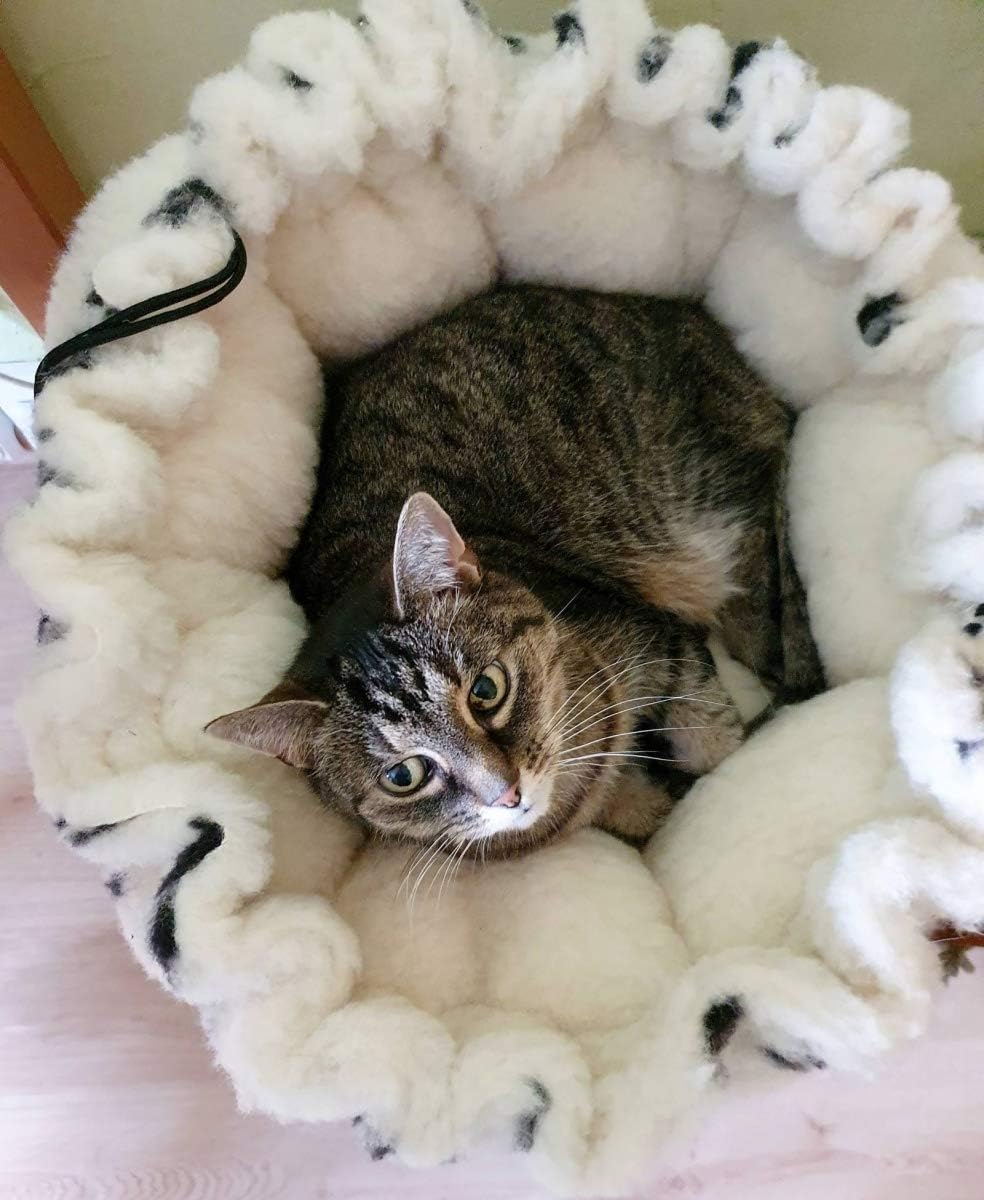 Hollert Haustier Kokon 2 in 1 Versteck aus Merinowolle Katzenkorb Tierbett Schlafplatz Versteck kusc