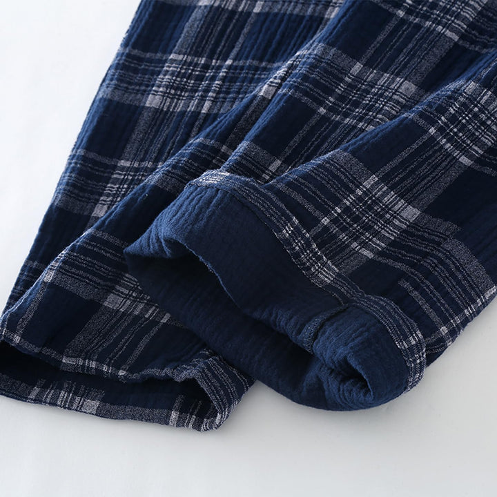 STMAHER 2er Pack Herren Schlafanzughose Baumwolle Pyjamahose Herren Lang Pyjamahose Karierte Nachtwä
