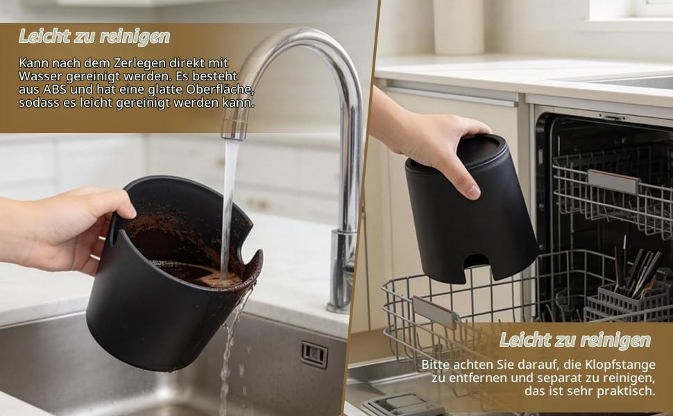 Abklopfbehälter für Siebträger Espresso Abklopfbehälter Knock Box Kaffeesatz Behälter mit Abnehmbare