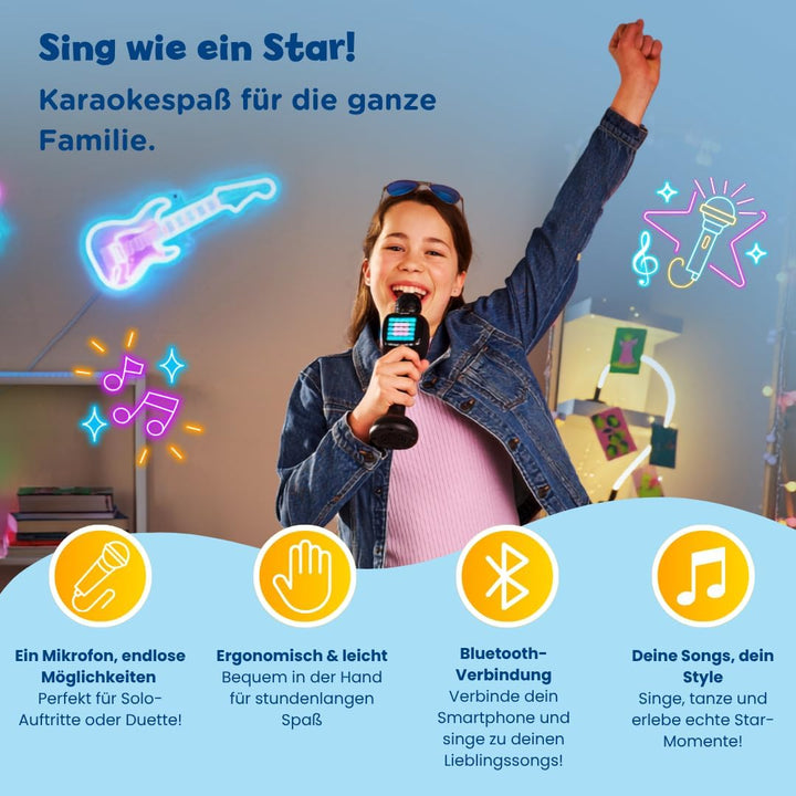 Karaoke Mikrofon mit LED Licht und Effekten - Kinder