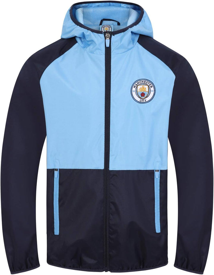 Manchester City FC - Jungen Wind- und Regenjacke - Offizielles Merchandise 2-3 Jahre Dunkelblau &amp; He