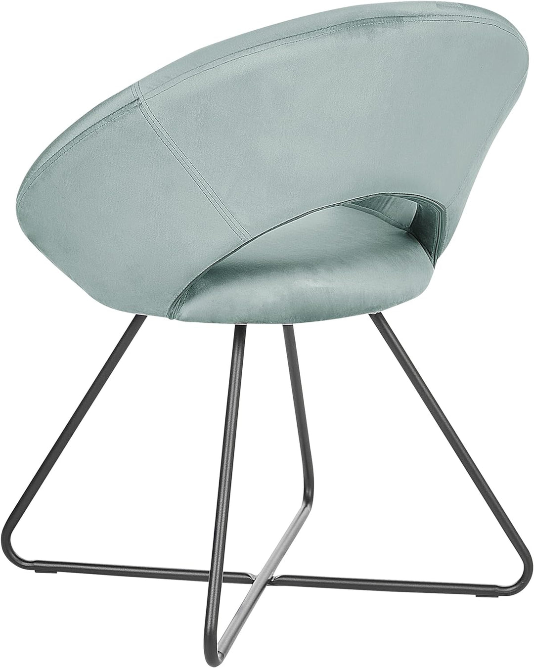 Sessel rund Samt grün mit schwarzem Metallgestell Kufen Glamourös Retro Rachel