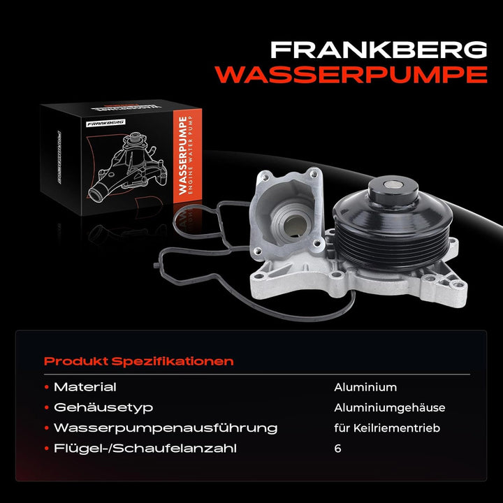 Frankberg Wasserpumpe Kompatibel mit 3er E90 3.0L 2008-2011 3er Cabriolet E93 3.0L 2009-2013 3er Cou