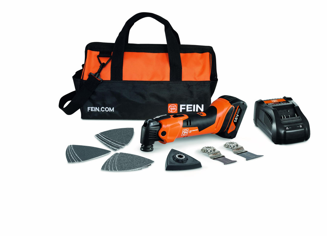FEIN Multimaster AMM 500 Plus 4.0 Ah NYLON BAG EDITION, Set mit 18 Zubehören. Kompatibel mit AMPShar