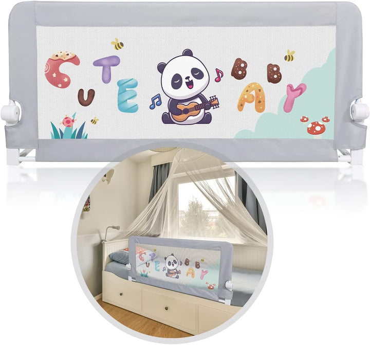 CCLIFE Bettgitter Bettschutzgitter Klappbar 150cm Anti-Fall für Baby Kinder Babybettgitter Kinderbet