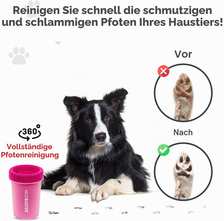 Dexas MudBuster tragbarer Hundepfotenreiniger, Grösse M, pink, PW710233 rose Medium, rose Medium
