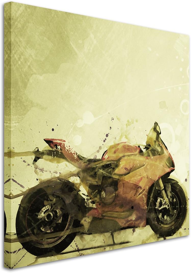Motorrad 60x60cm Splash Art Paul Sinus Aquarell, Gemälde, Kunstbild auf Leinwand
