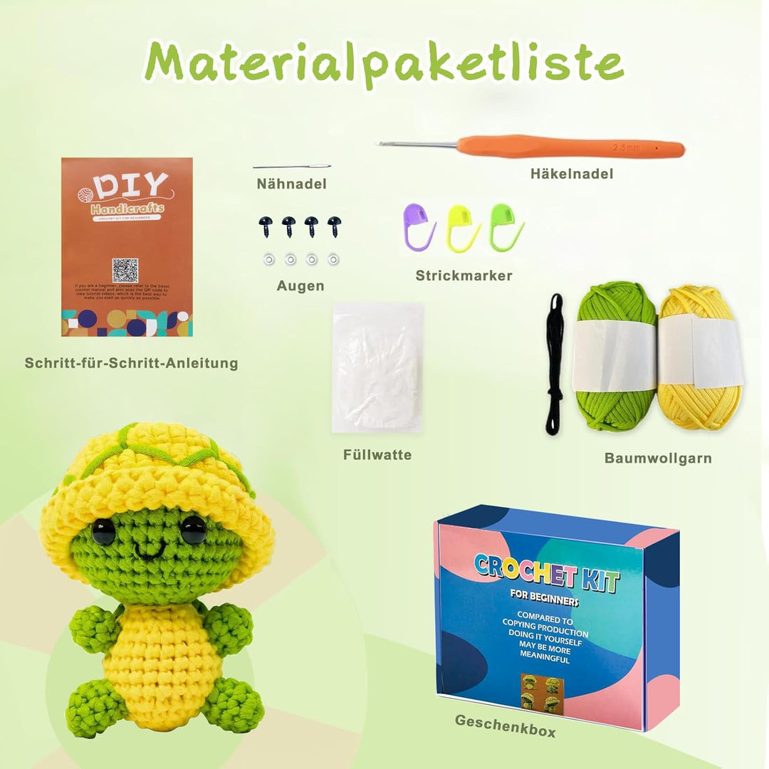 LYKTRIX Häkelset Tiere,HäKel Set AnfäNger,Tiere Häkeln Set mit Anleitung,Geeignet für Erwachsene und