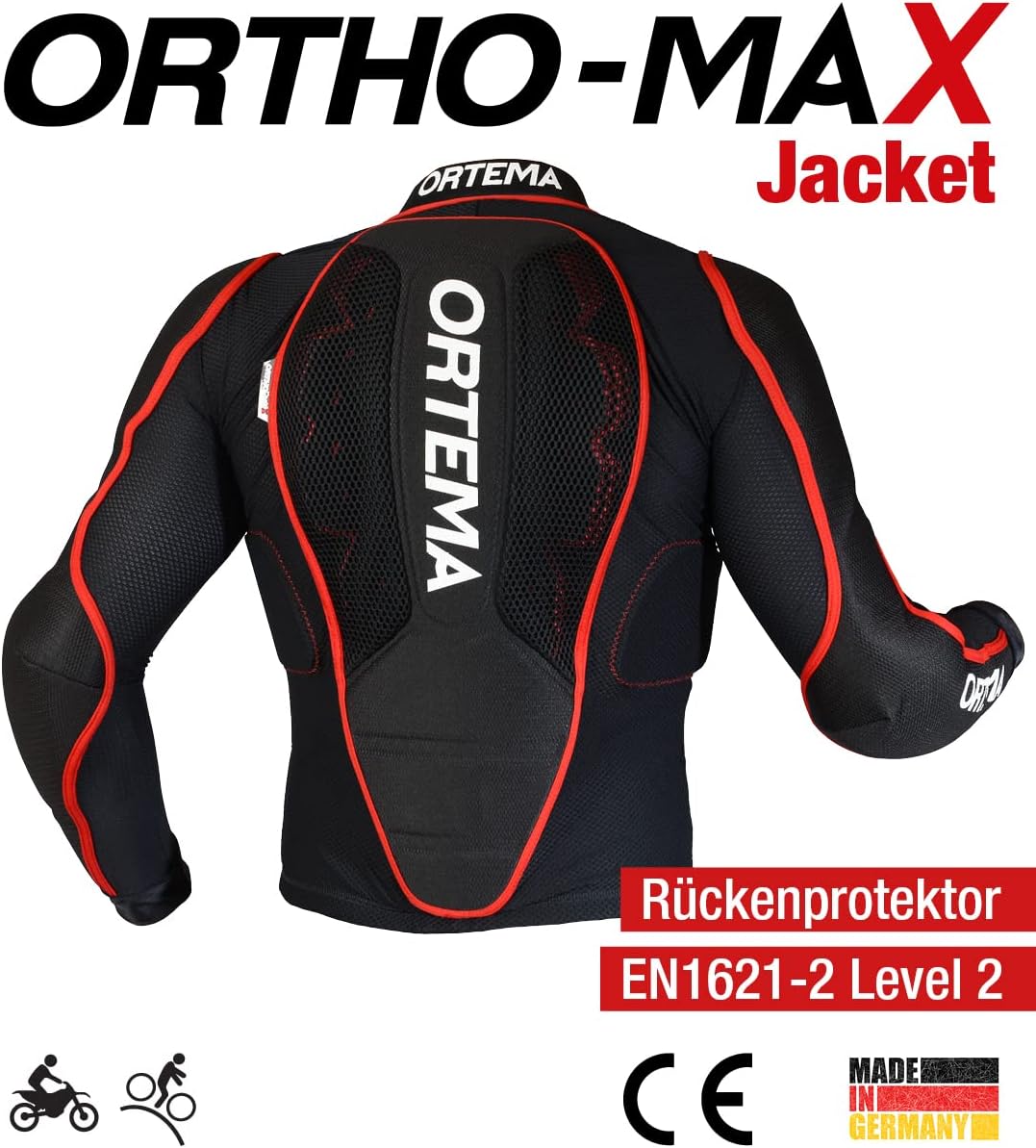 ORTEMA ORTHO-MAX Jacket (Gr.S) - Unisex - Protektorenjacke für den optimalen Rundumschutz - Schützt