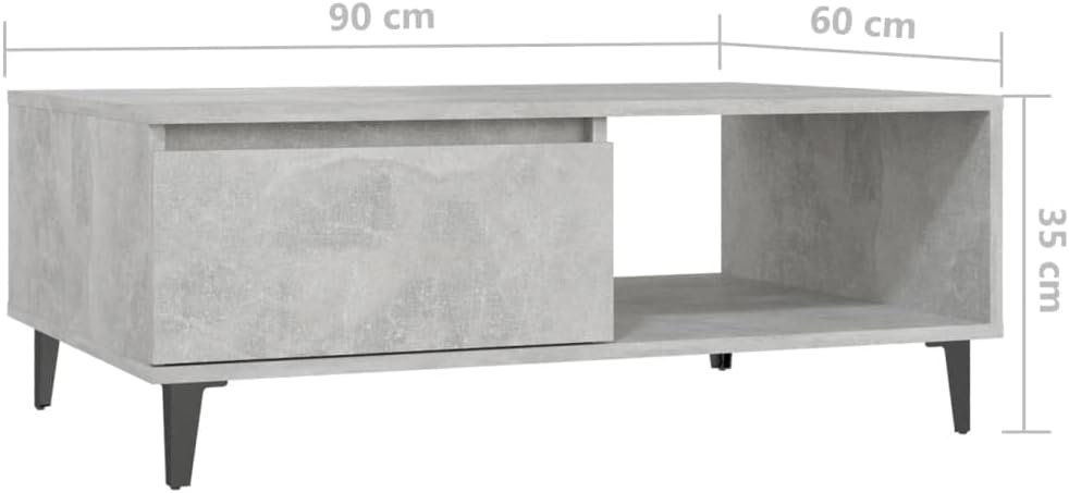 FIRBNUS Couchtische mit Offenes Fach Side Table Beistelltisch Holz Wohnzimmertisch Modern Design Tis