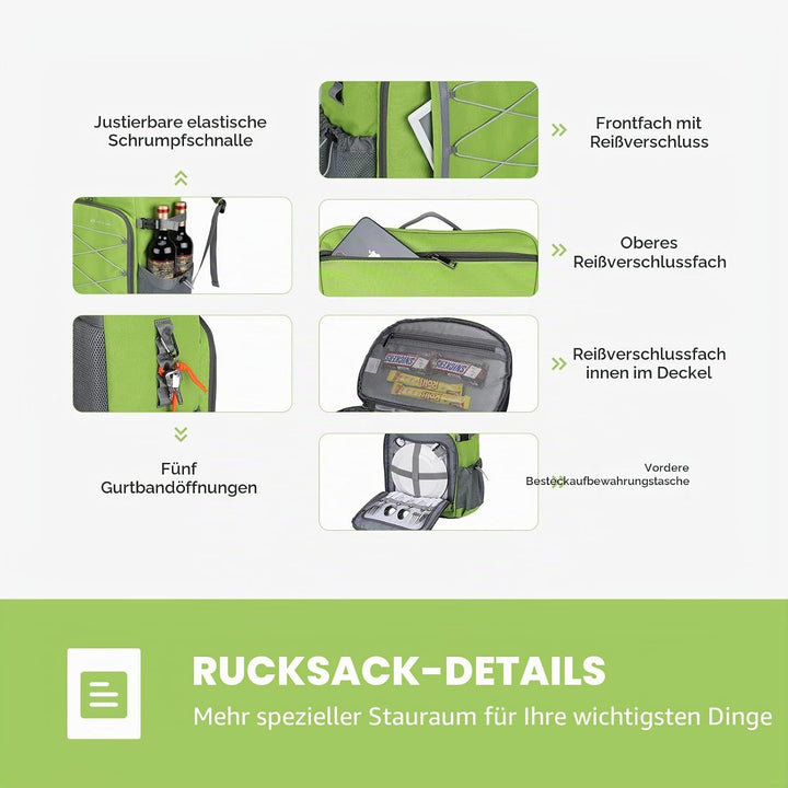 Maelstrom Kühlrucksack, 35 Dosen, auslaufsicher, isoliert, weiche Kühltasche, Camping-Kühler, Strand