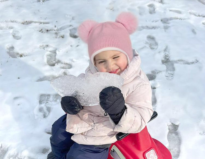 FURTALK Kleinkind Baby SchalMütze warm gefüttert Kinder Strickmütze Pom Pom Wintermütze für Mädchen