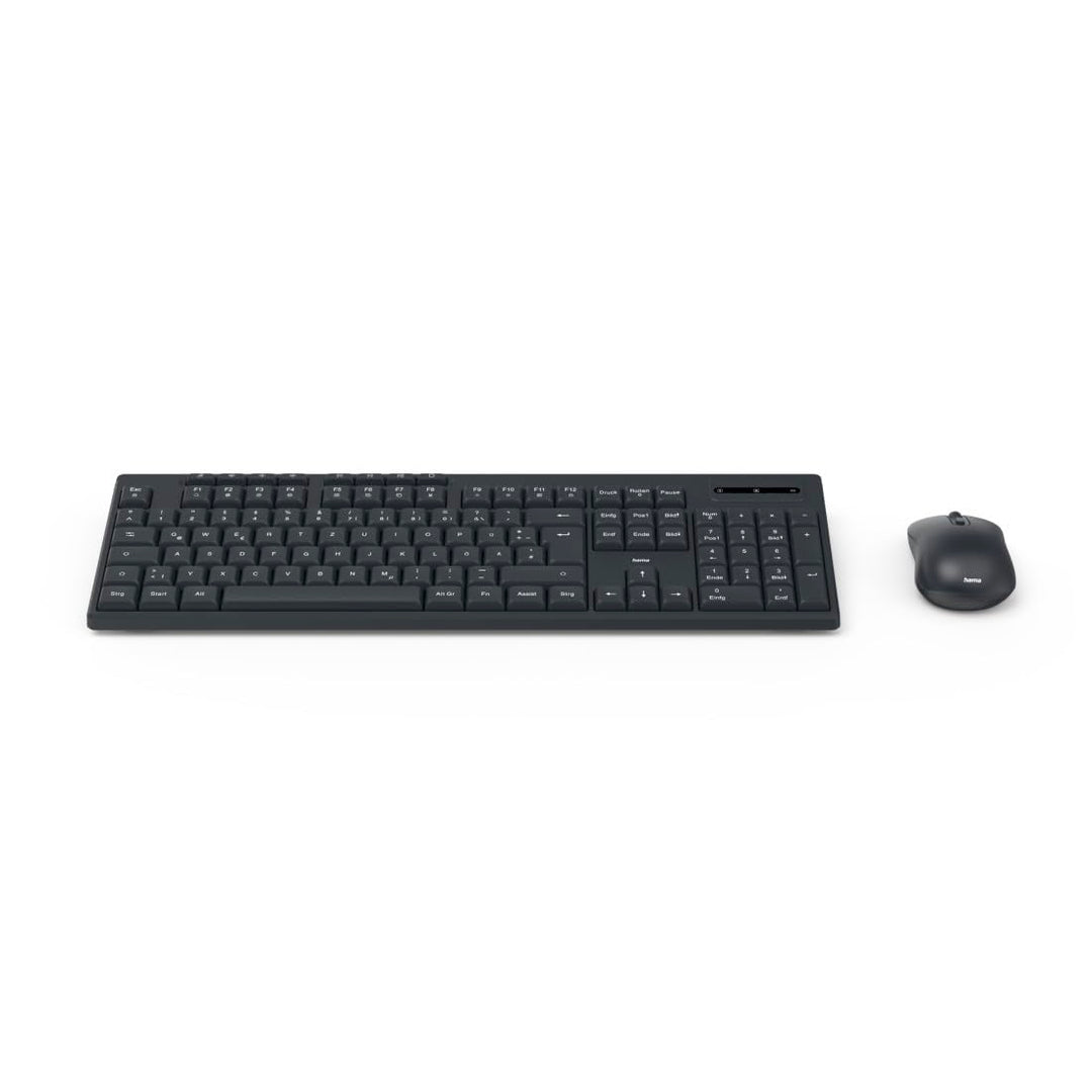 Hama Tastatur Maus Set kabellos (Funktastatur mit Maus, mit Batterie, ergonomisches Tippgefühl, leis