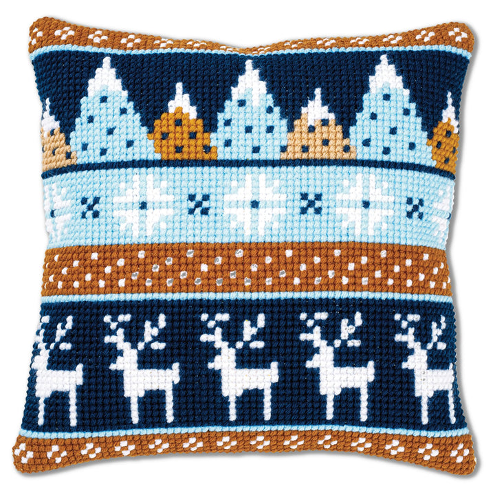 Vervaco PN-0170317 Kreuzstichkissen Set vorgezeichnet, Baumwolle, Wintermotive, 40x40cm