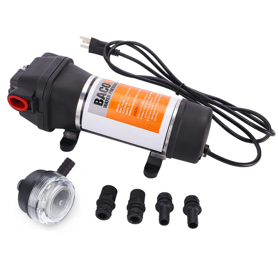 BACOENG AC220V Selbstansaugende Druckwasserpumpe Trinkwasserpumpe 17Ltr./Min 40 PSI