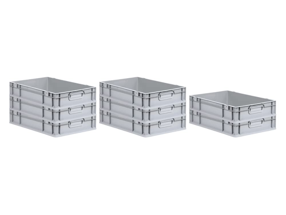PROREGAL SuperSparSet 8x Eurobox NextGen Grip | HxBxT 12x40x60cm | 23 Liter | Griffe geschlossen | G