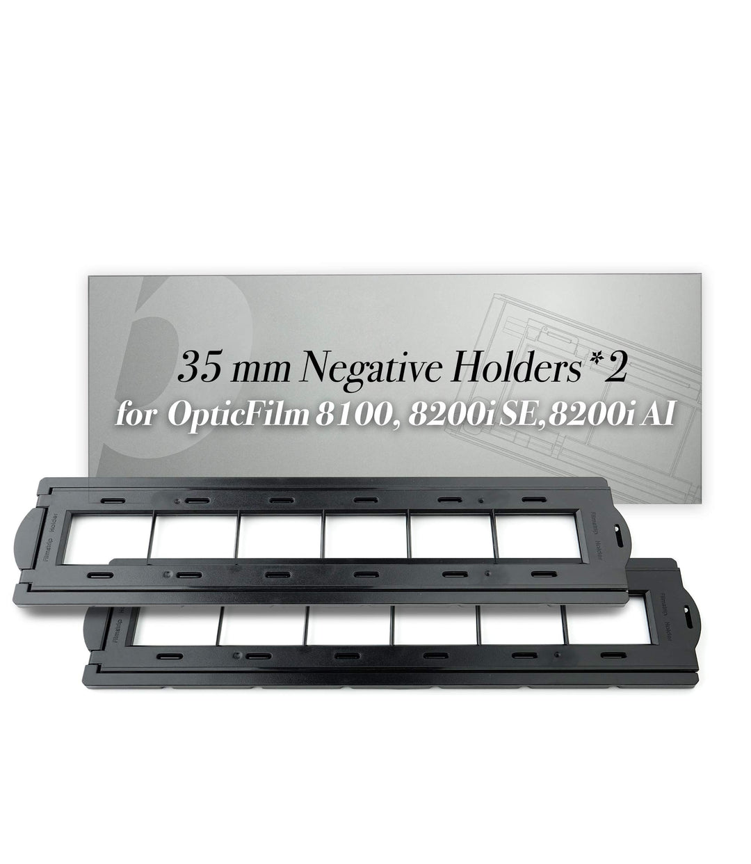 Plustek Negativhalter für OpticFilm 72~82 Serie (nur 8100 &amp; 8200i se &amp; 8200i ai) 2 x 35 mm
