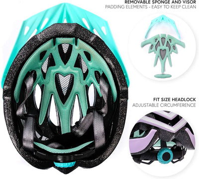 meteor® Marven Fahrradhelm Herren Damen Kinder-Helm MTB rollerhelm mädchen kinderfahrradhelm für Dow