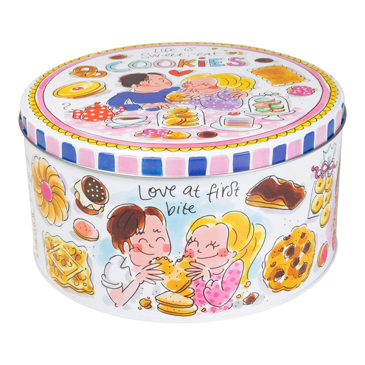 Blond Amsterdam Keksdose rund 20 cm Fröhliches Aufbewahrungsdesign für Kekse, Snacks &amp; Süssigkeiten