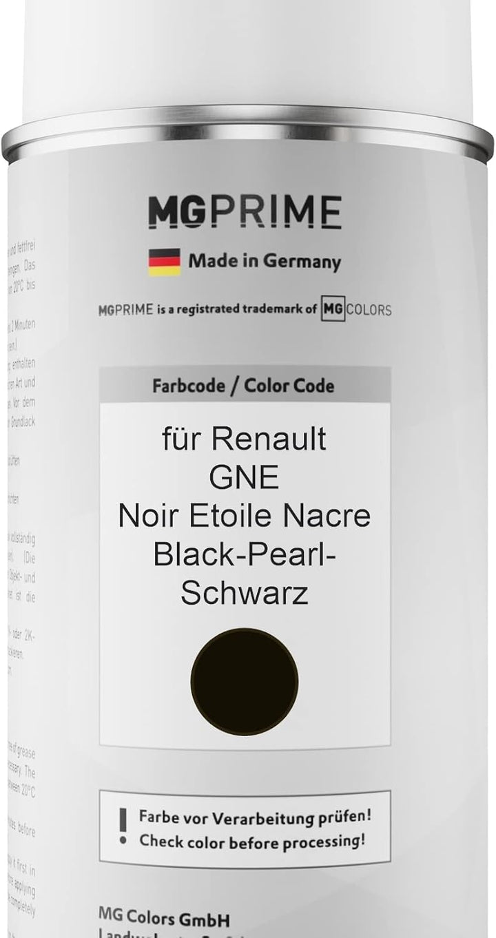 MG PRIME Autolack 2K Spraydosen Set für Renault GNE Noir Etoile Nacre/Black-Pearl-Schwarz Basislack