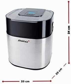 Steba IC 30 Eismaschine, Edelstahlgehäuse, Isolierbehälter mit 1,5 Liter Volumen, Timer 20 bis 40 Mi