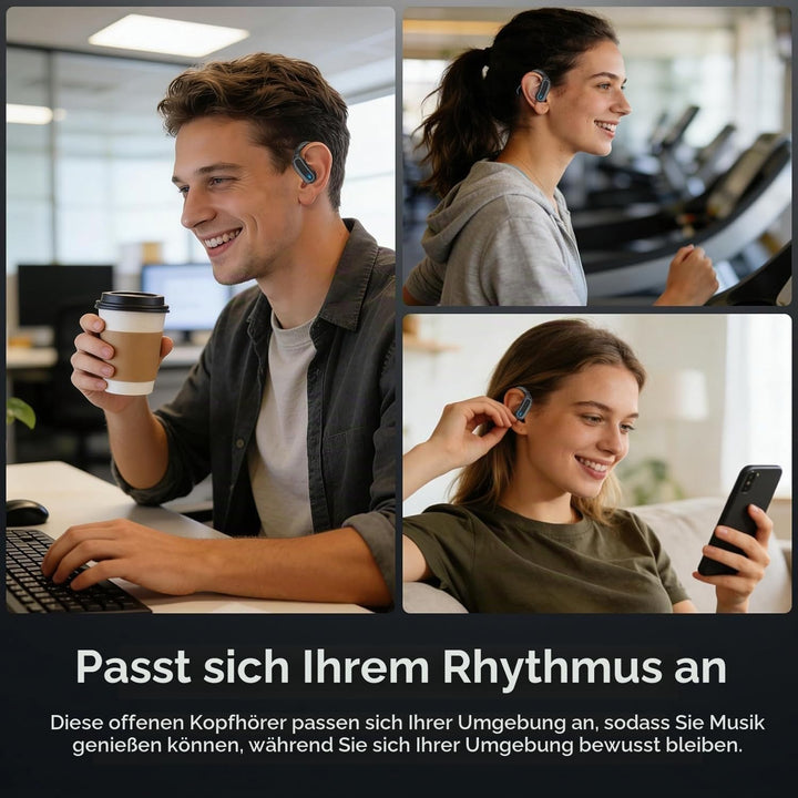 TRAUSI Kabellose Bluetooth-Kopfhörer, Bluetooth 5.3 Stereo, Over-Ear-Kopfhörer, Mikrofon mit Geräusc