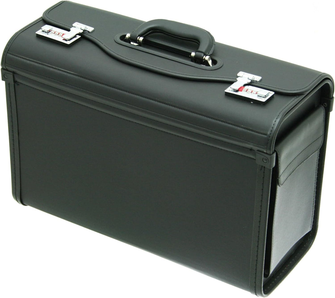Bowatex Pilotenkoffer Aktenkoffer Dokumenten Koffer 49 cm gross Schwarz