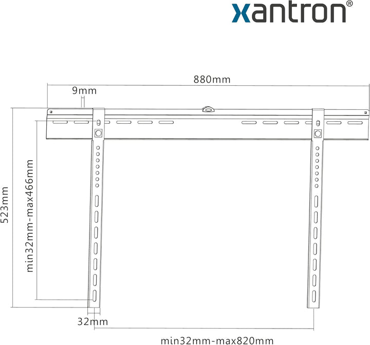 Xantron® PRO-SS800 Feste Wandhalterung Fernseher 37-80 Zoll/VESA 200x200 bis 800x400 / TV Halterung