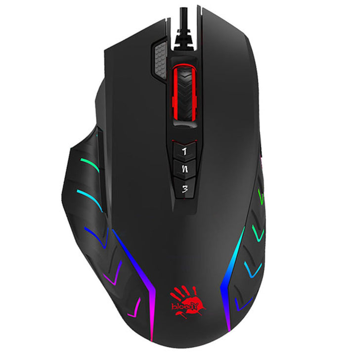 A4tech J95S Stone Black USB Gaming Maus, Optischer Sensor BC3332-S, Light Strike-Technologie, DPI: 1
