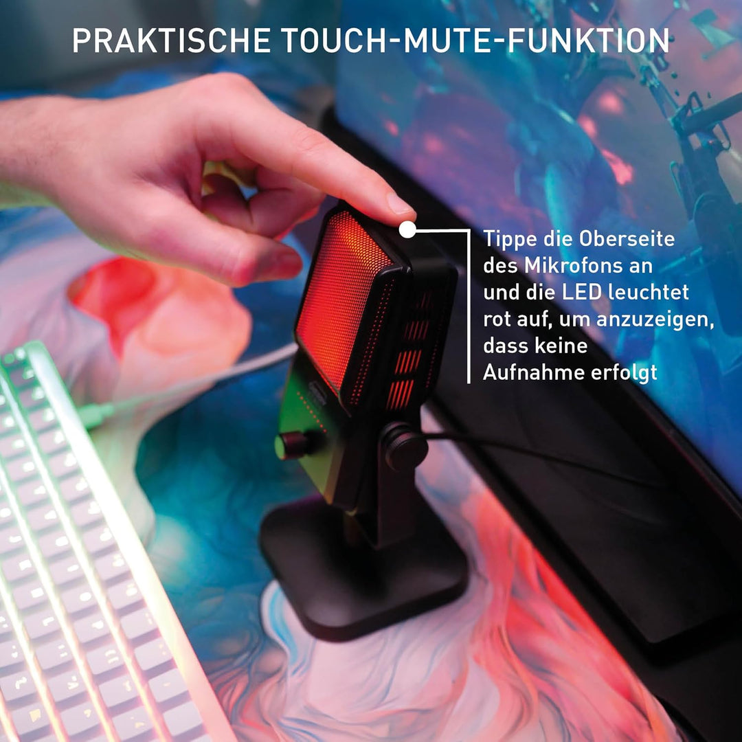 CHERRY XTRFY NGALE R, Premium-USB-Mikrofon für Aufnahmen, Gaming & Streaming, Cardioid, Plug & Play,
