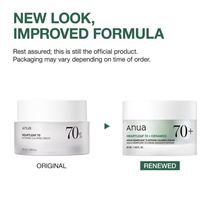 ANUA Heartleaf 70 Intensive beruhigende Creme mit Ceramid, Panthenol, Heartleaf-Extrakt, koreanische