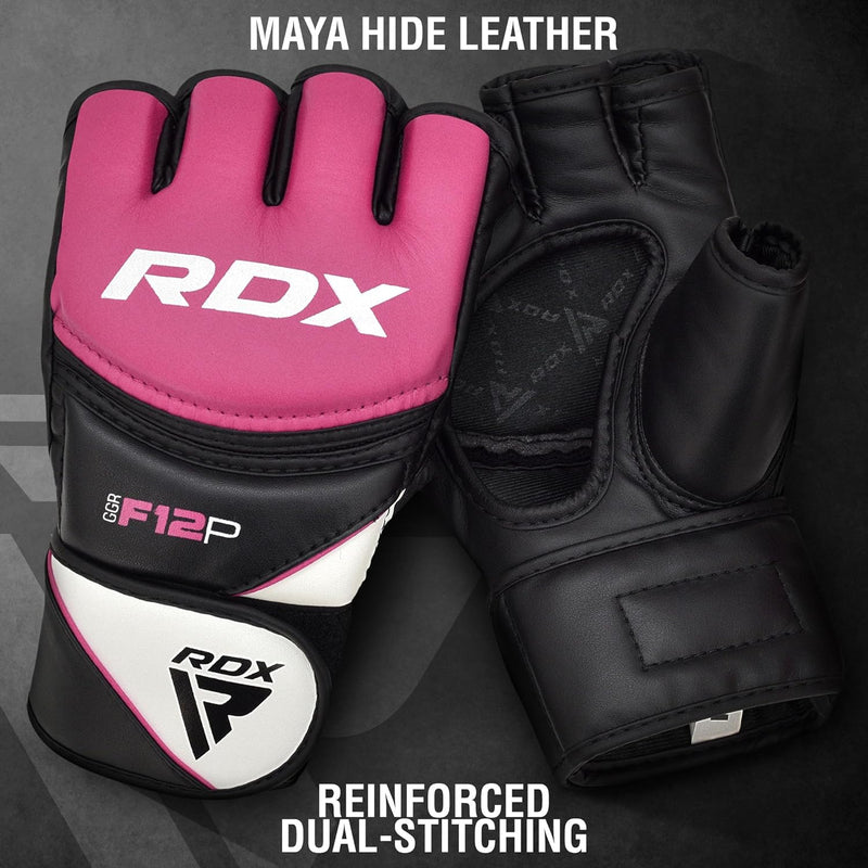 RDX Profi MMA Handschuhe Grappling Sparring Training, Maya Hide Leder, Kickboxen Kampfsport Gepolste